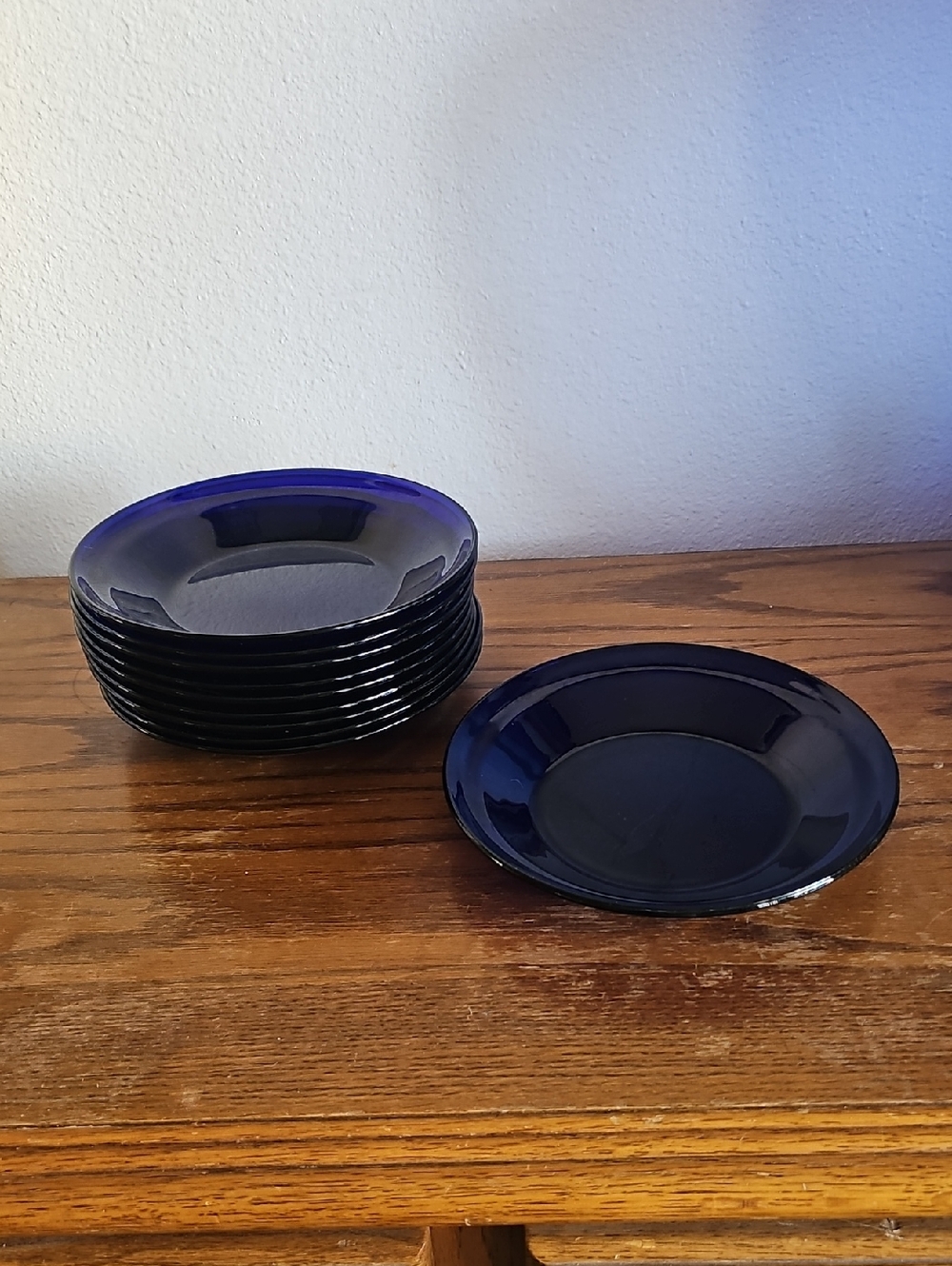 Vintage Libbey Duratuff Made In USA Set of 10 Deep Cobalt Blue Glass Bowls